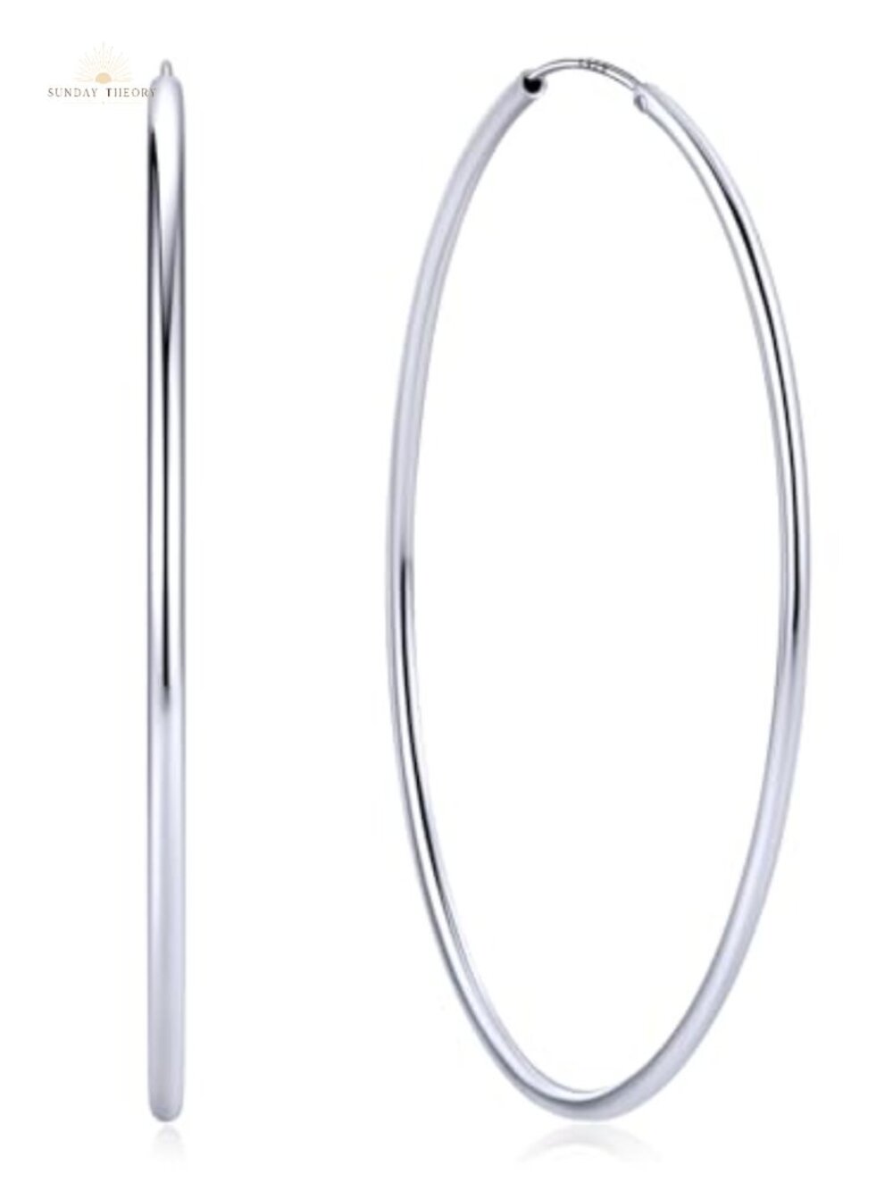 925 Sterling Silver 14K Gold Plated Hoop Earrings Hypoallergenic Endless Hoops